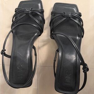 INC International Concepts Black Knotted Strap Sandals